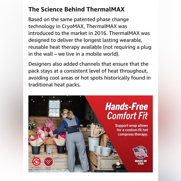 Heat Pack Reusable 2 Hour Hot Therapy Neck Back &‎ More Makers of CryoMAX NEW - Picture 12 of 12